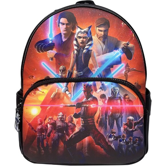 Star Wars Clone Wars Lightsabers Womens Faux Leather Shoulder Bag Purse 10x9x5